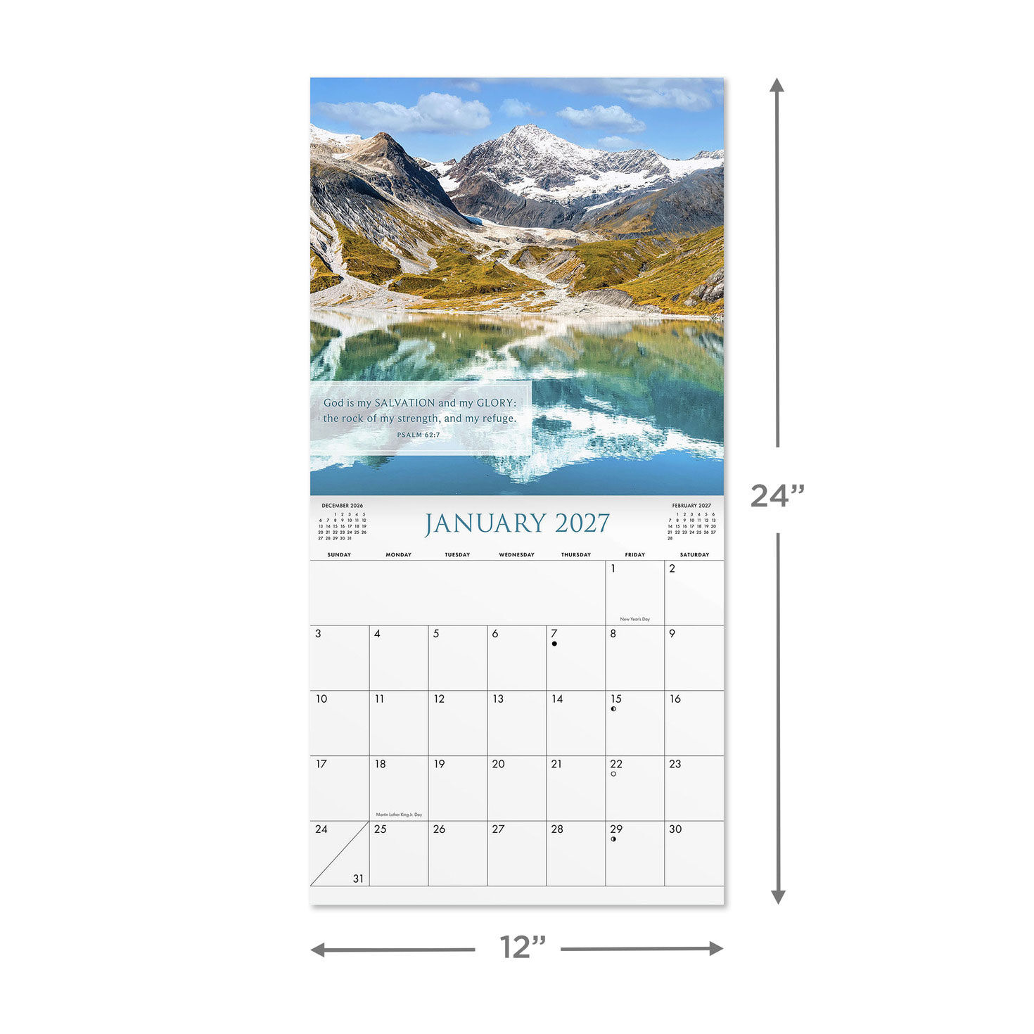 KJV Bible Verses 2027 12-Month Wall Calendar measurement image number 4
