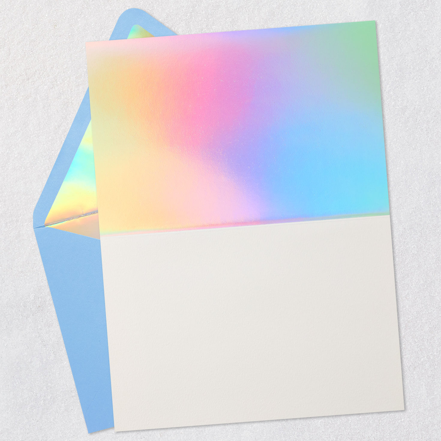 Blue and Gold Confetti Blank Jewish Congrats Card Open card with envelope image number 2