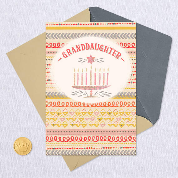 You're a Bright, Happy Light Hanukkah Card for Granddaughter, , large image number 5
