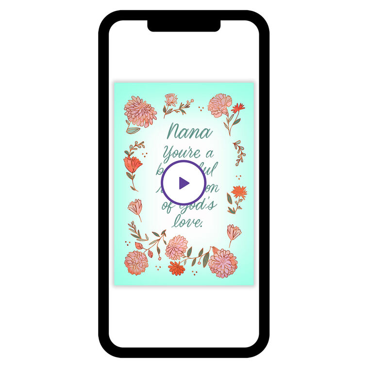 Pink Carnations Personalized Mother's Day Card phone with card front image number 1