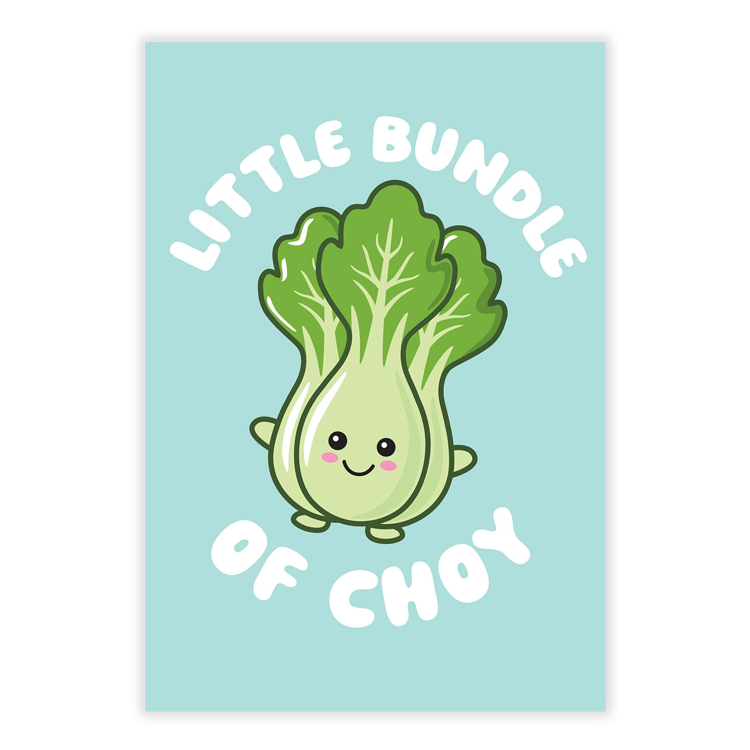 Smiling Choy Drawing Personalized Baby Card front image number 2