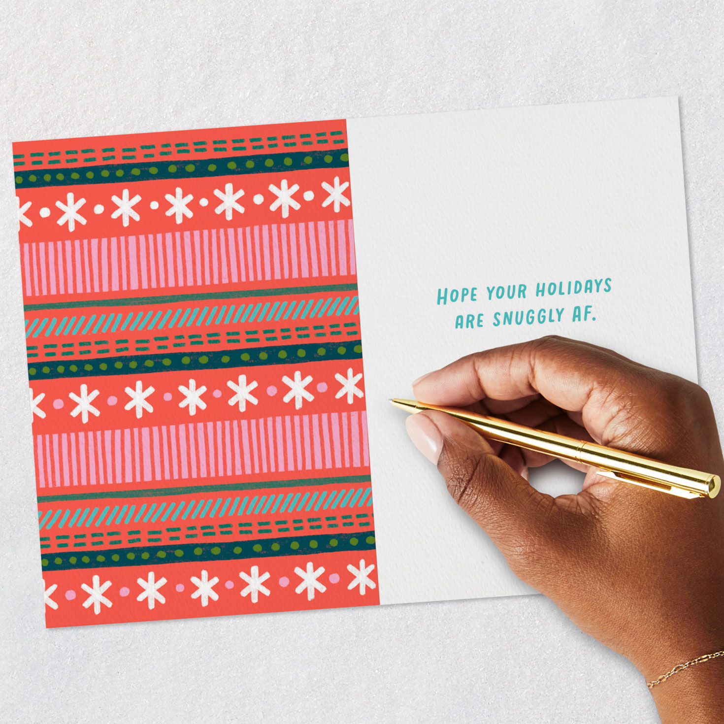 Cozy Holiday Sweater Christmas Card Signing card image number 6