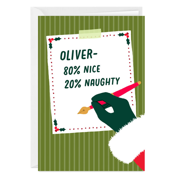 Naughty Nice List Custom Christmas Card
