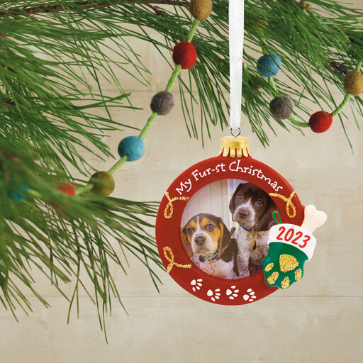 My Fur-st Christmas Pets 2023 Photo Frame Hallmark Ornament, 