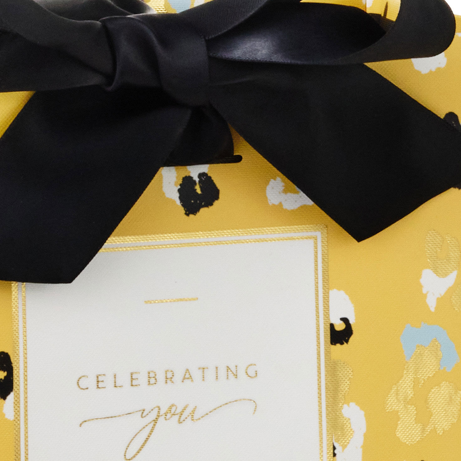 Modern Animal Print Medium Square Gift Bag upclose view image number 5