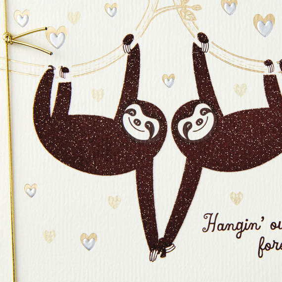 Good Life Sloths Holding Hands Anniversary Card, , large image number 4