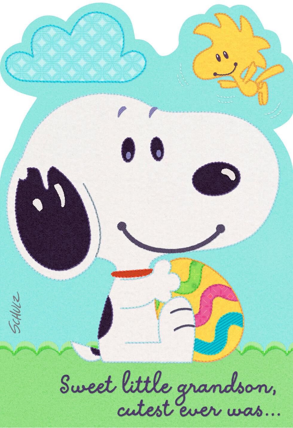 Peanuts® Snoopy and Woodstock Card For Grandson's First Easter