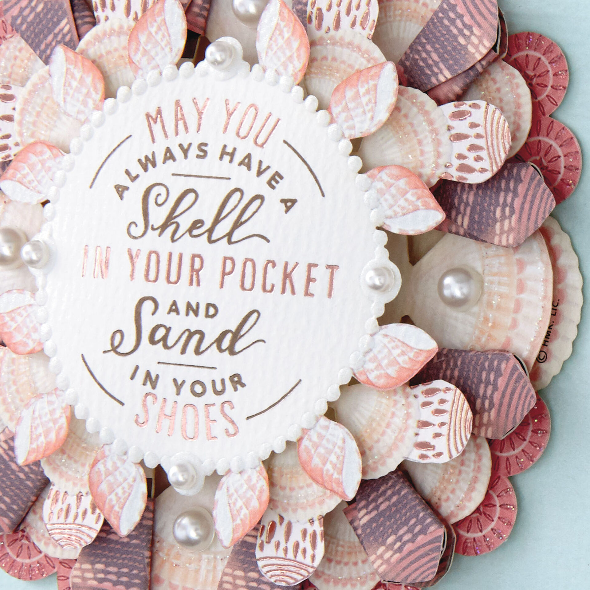 Seashells and Sand Birthday Card With Decoration Greeting Cards