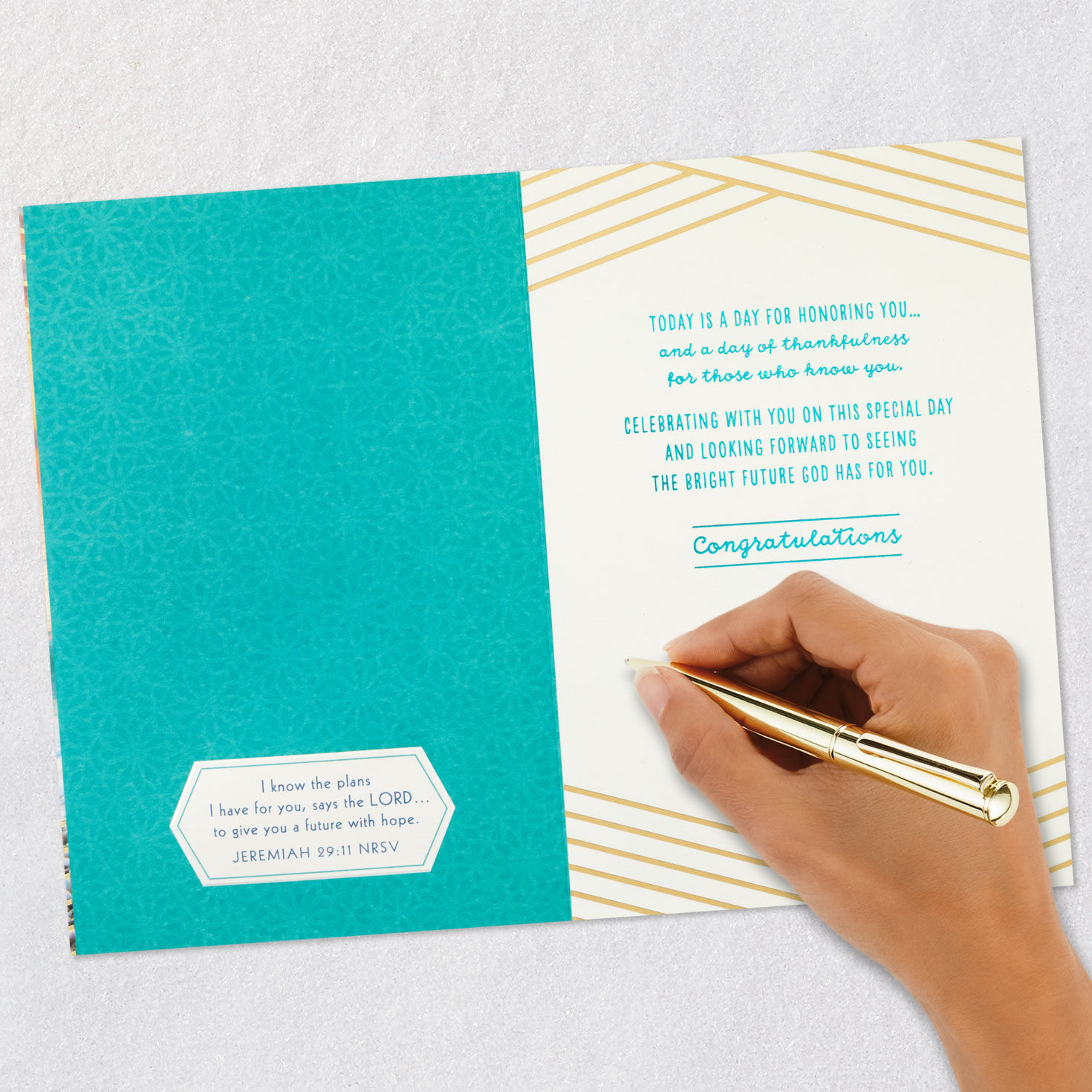 Sunset Ocean Scene Religious Graduation Card Signing card image number 7