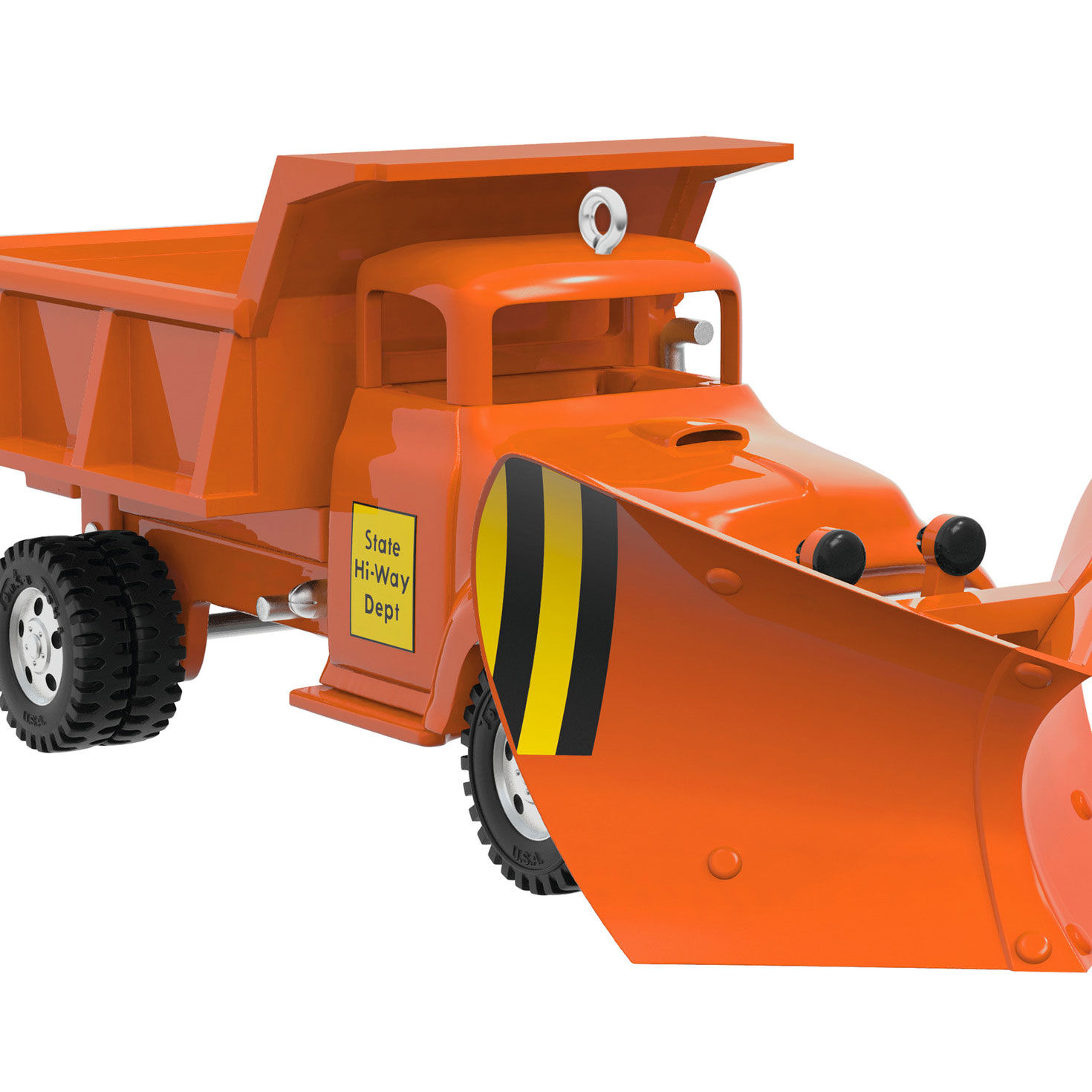 Orange Tonka Highway Dump Truck Keepsake Ornament upclose view image number 5