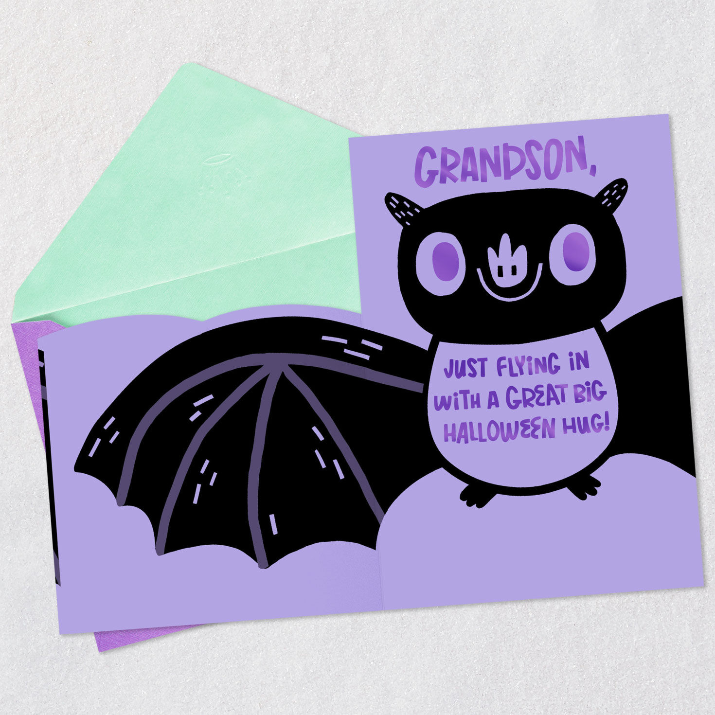Purple and Black Bat Halloween Card for Grandson for only USD 3.99 | Hallmark