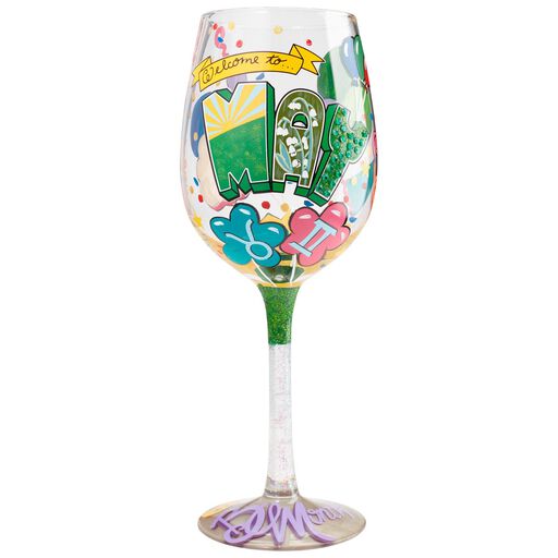 Lolita® May Birthday Month Handpainted Wine Glass, 15 oz., 