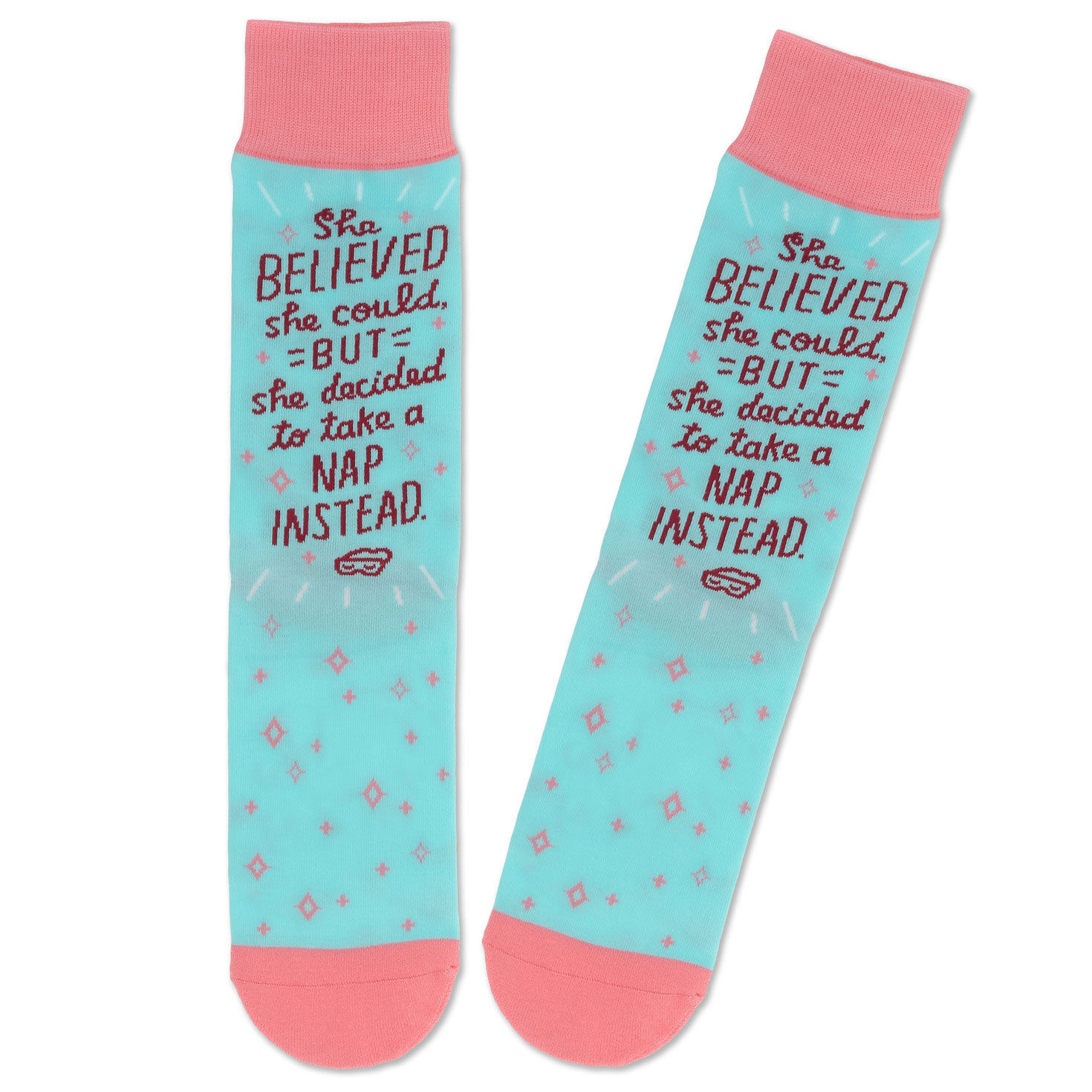 Shoebox She Believed Funny Crew Socks