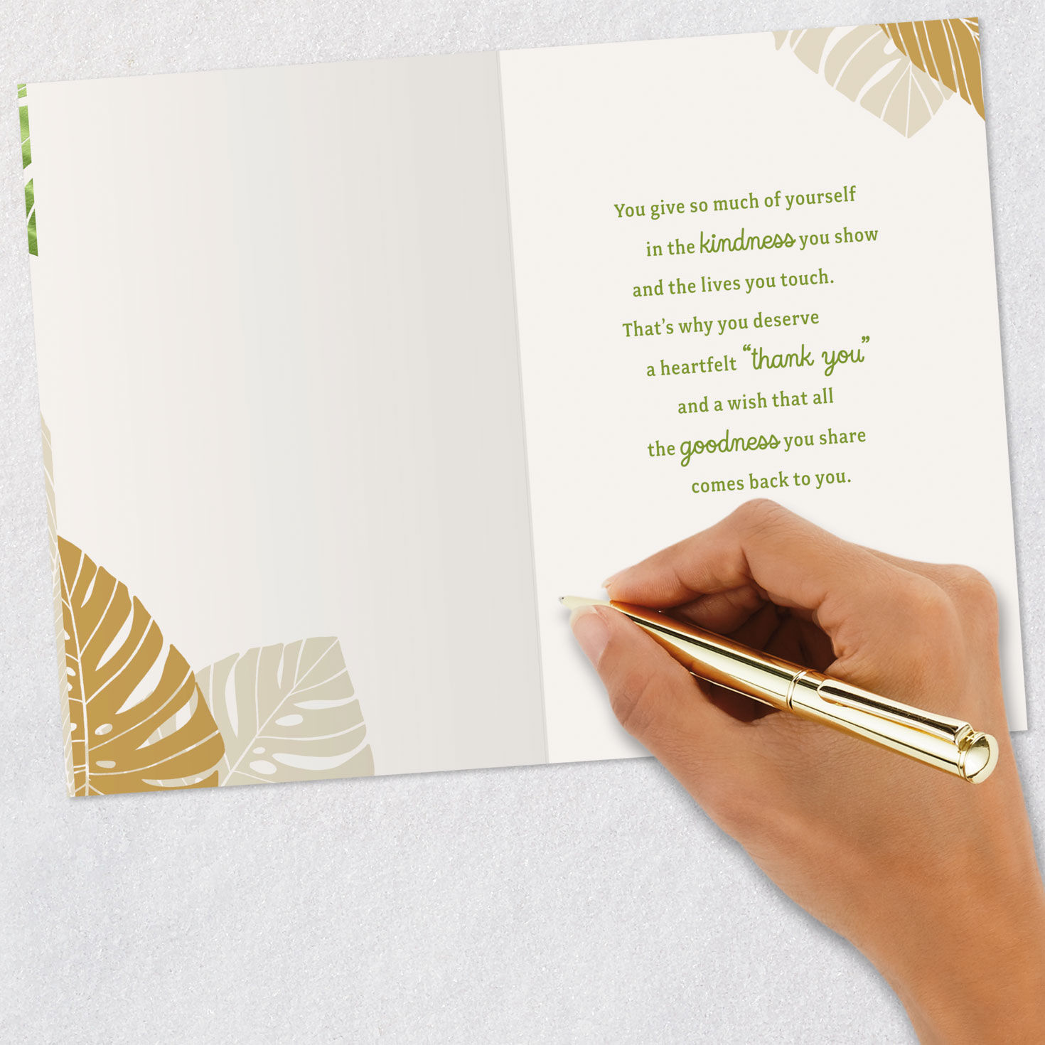 Tropical Leaves Thank-You Card Signing card image number 6