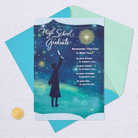 God Is With You Religious High School Graduation Card, , large image number 5