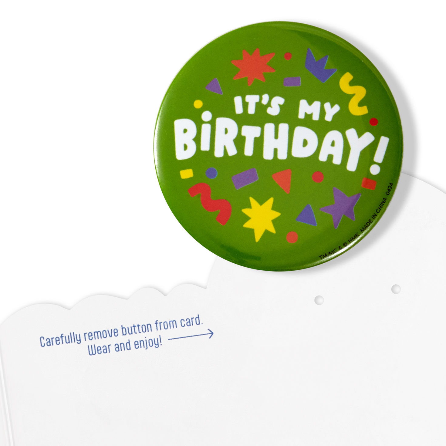 It's My Birthday Card for Son With Button Pin attachment detail image number 6