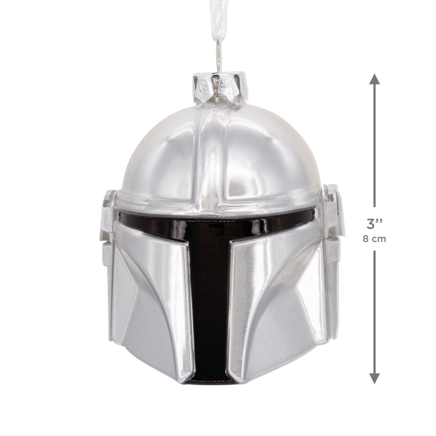 Mandalorian Helmet Christmas Ornament measurement image number 3