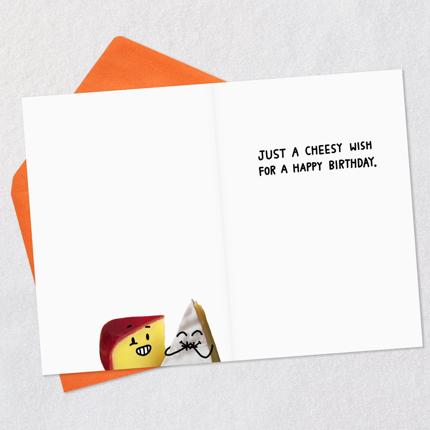 Cheese Puns Funny Birthday Card Open card with envelope image number 3