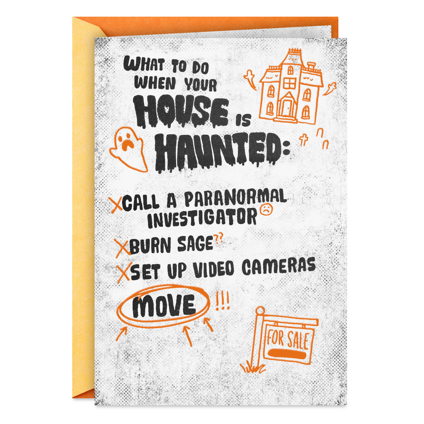Haunted House Decisions Funny Halloween Card