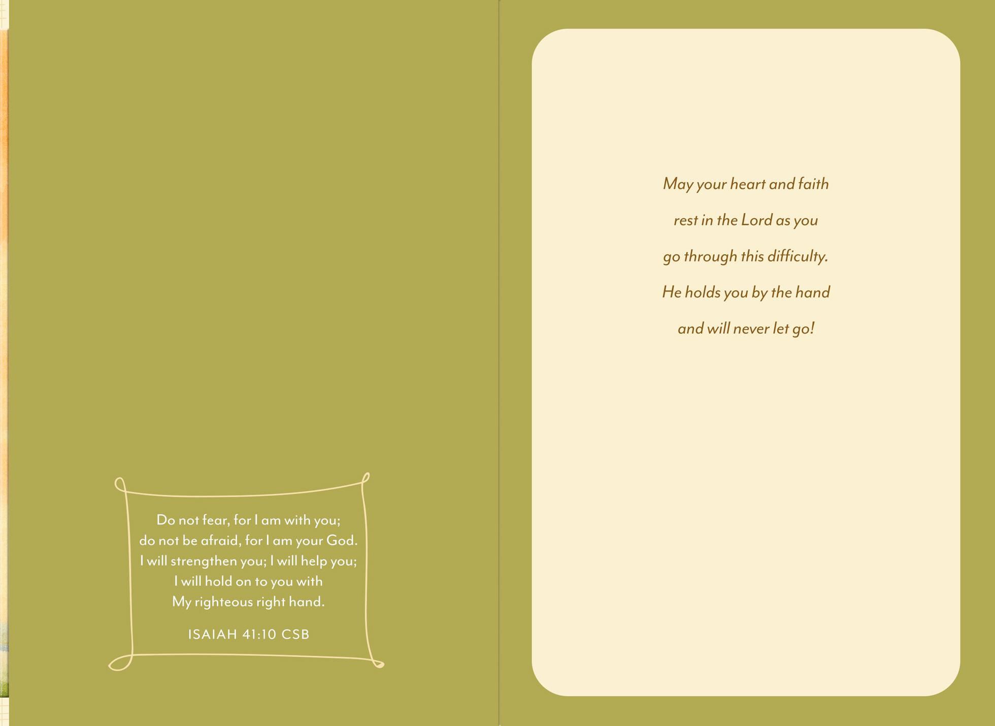 Rest in the Lord Religious Encouragement Card
