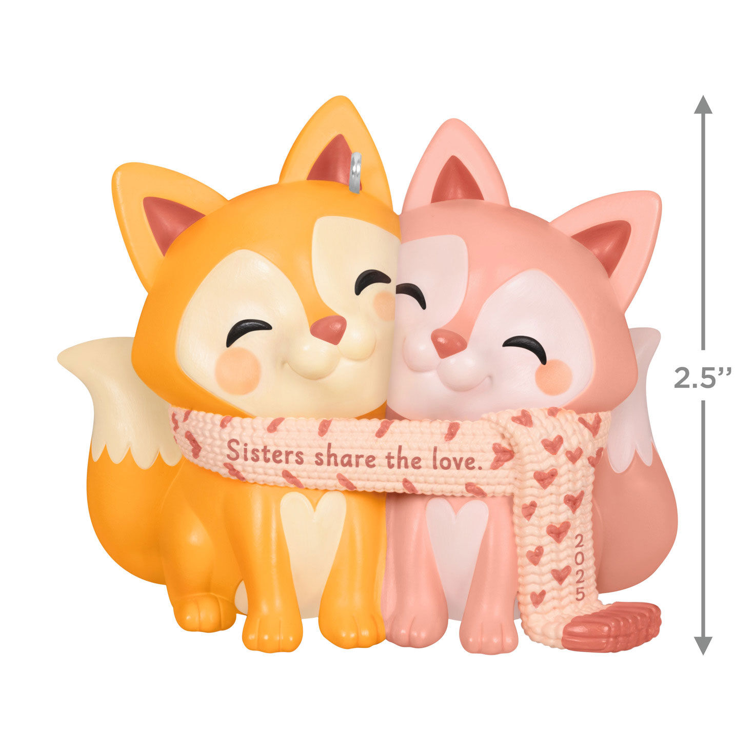 Fox Sisters Keepsake Ornament measurement image number 3