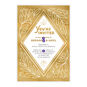 Gold White Diamond Personalized Wedding Invitation Card Front indicating personalization image number 5