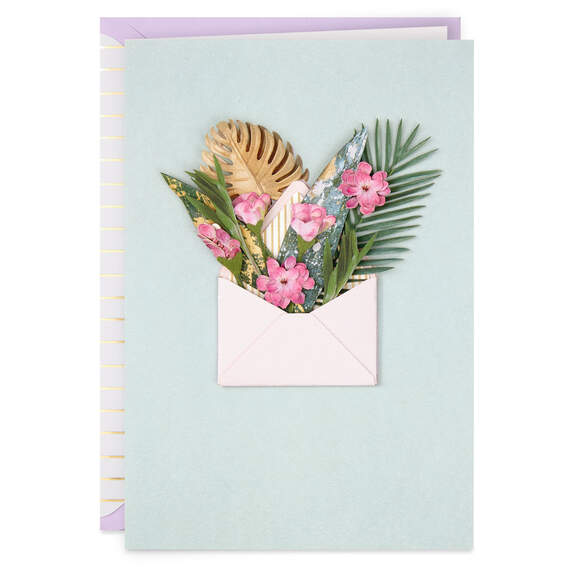 Tropical Plants in Envelope Blank Card, , large image number 1
