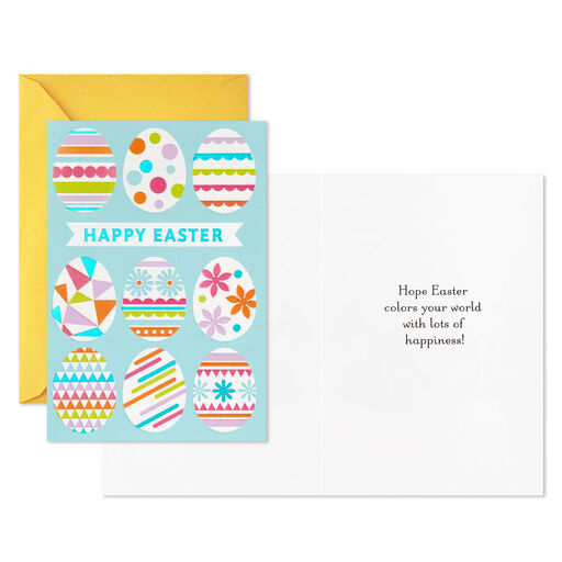 Colorful Patterned Eggs Easter Cards, Pack of 6, 