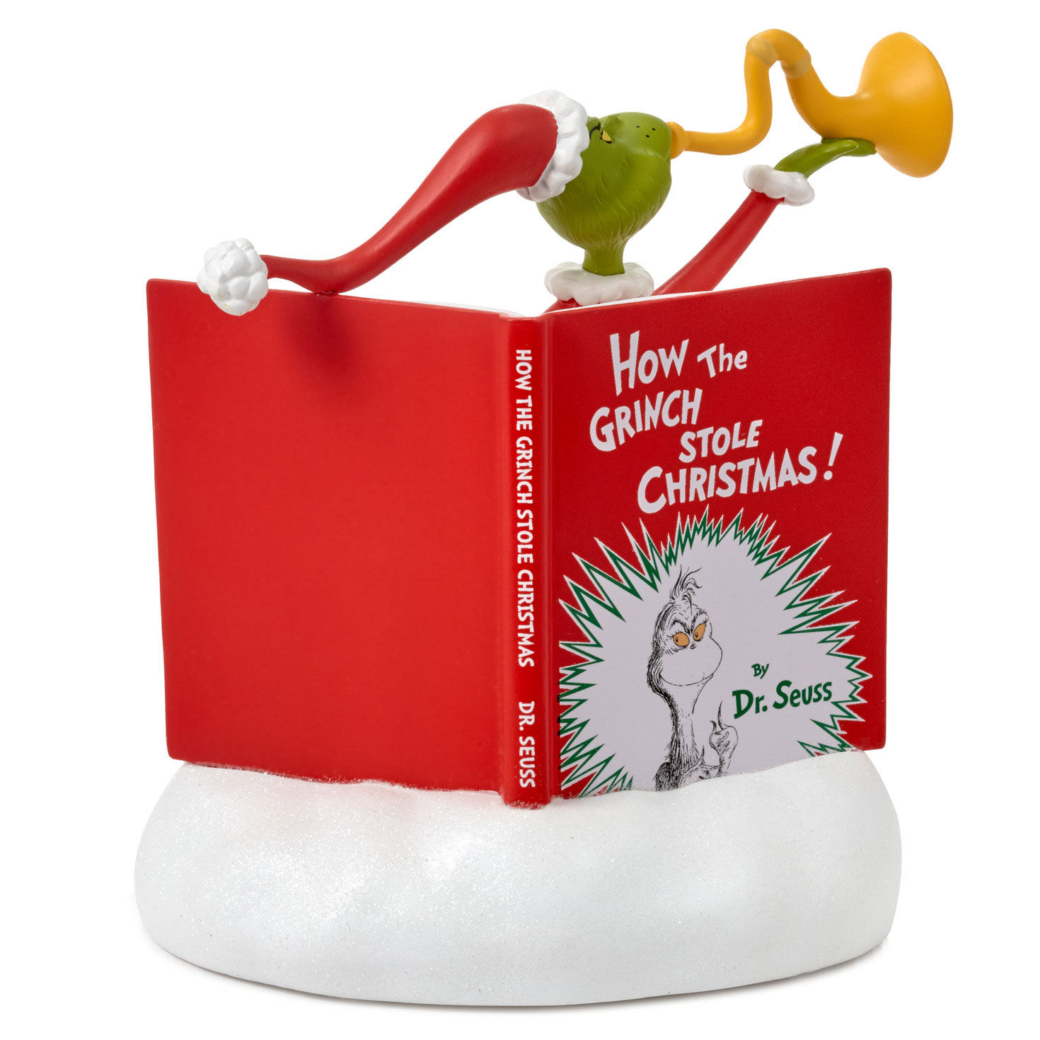 Grinch With Horn and Storybook Figurine With Sound back image number 2
