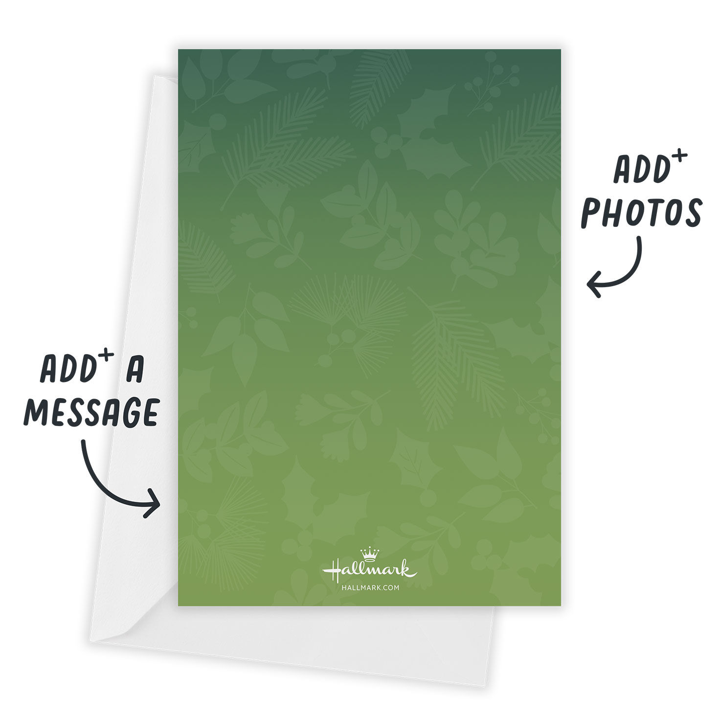 Tis the Season Full Photo Personalized Holiday Card Open Card with Envelope indicating personalization image number 3
