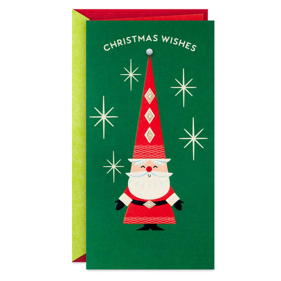 Merry Mod Santa Money Holder Christmas Card