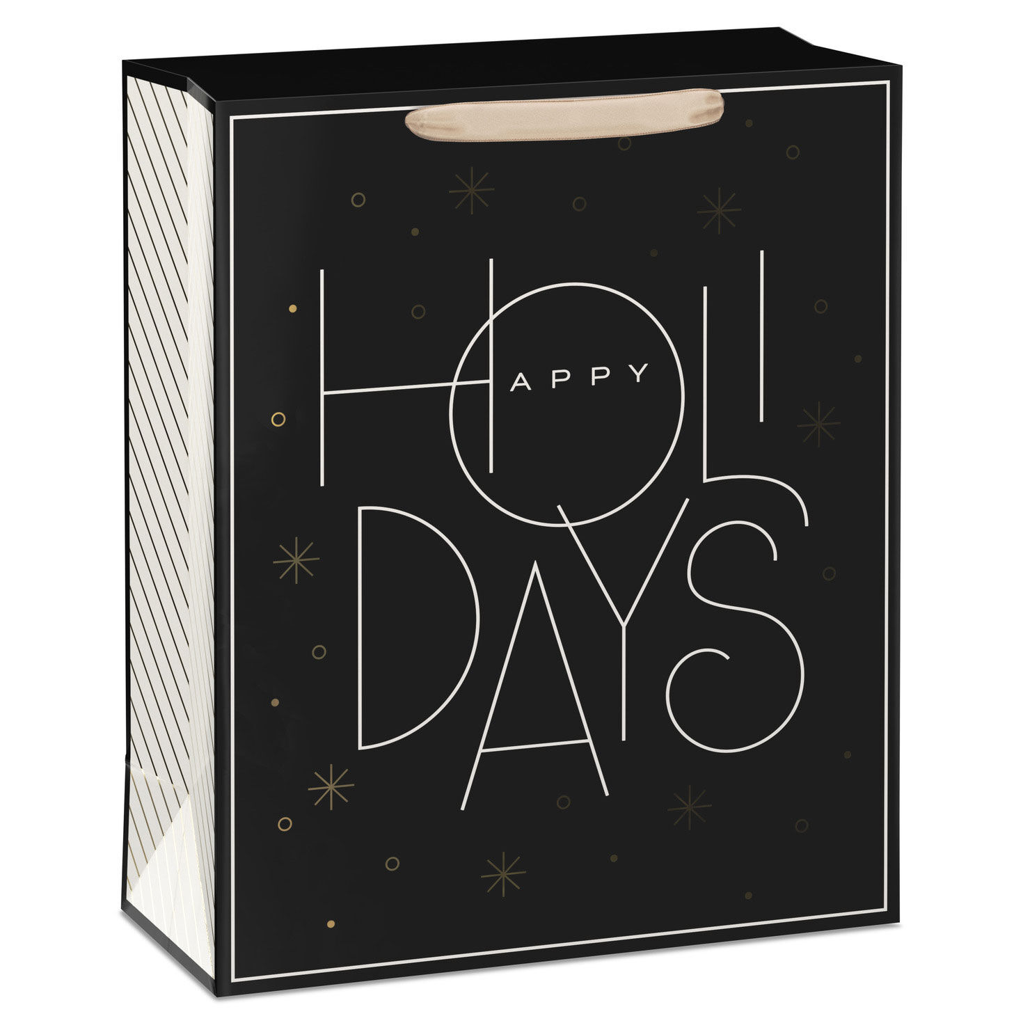 15.5" Modern Black and Gold Extra-Large Christmas Gift Bag