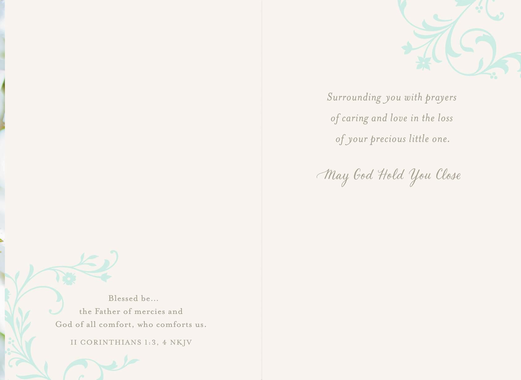 Sending Prayers Religious Sympathy Card For Loss of a Child