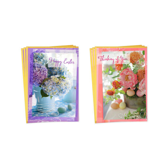 Spring Flowers Assorted Easter Cards, Pack of 6