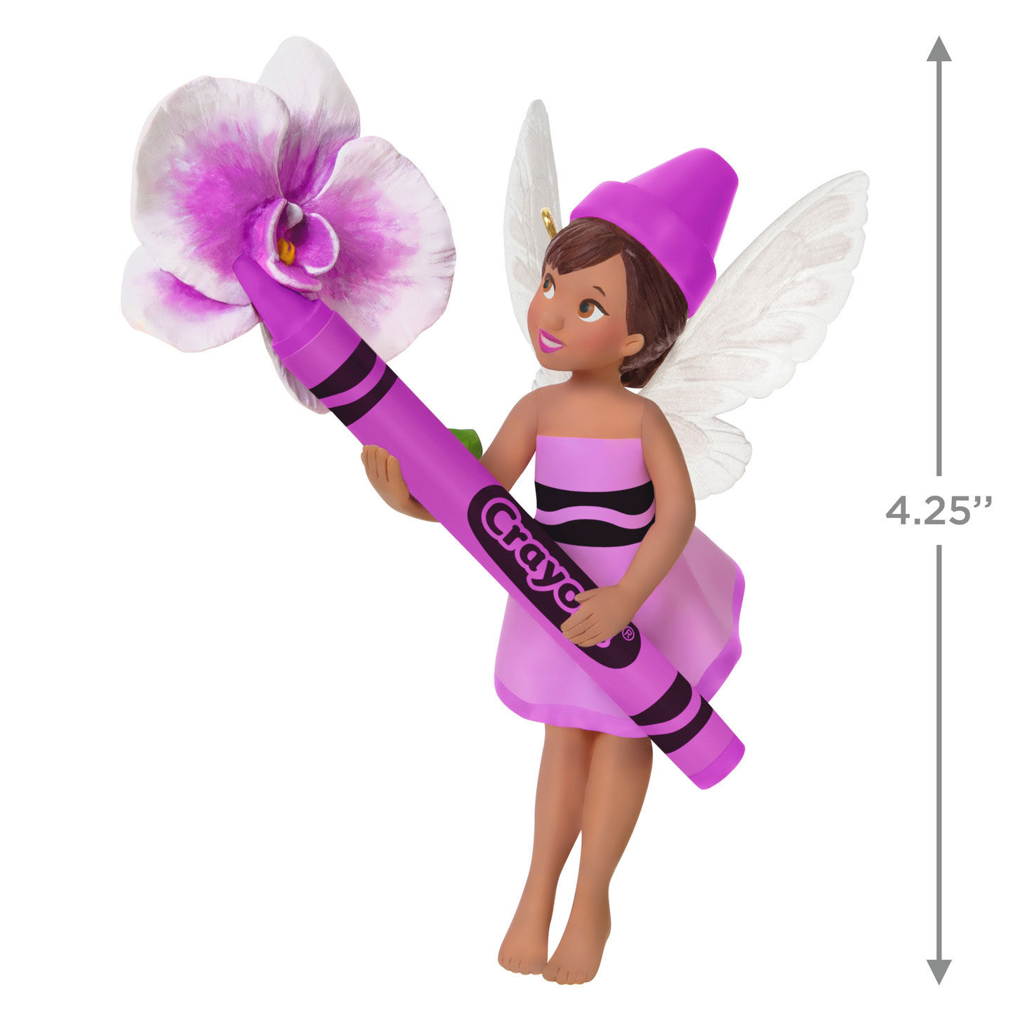 Pink Fairy With Crayon Keepsake Ornament Measurement image number 3