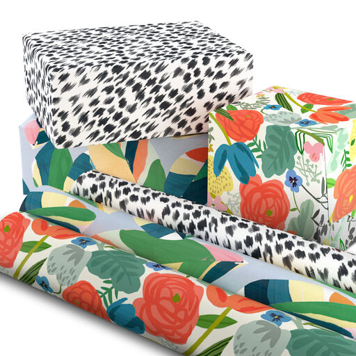 Assorted Modern Prints Wrapping Paper 3-Pack, 60 sq. ft., 