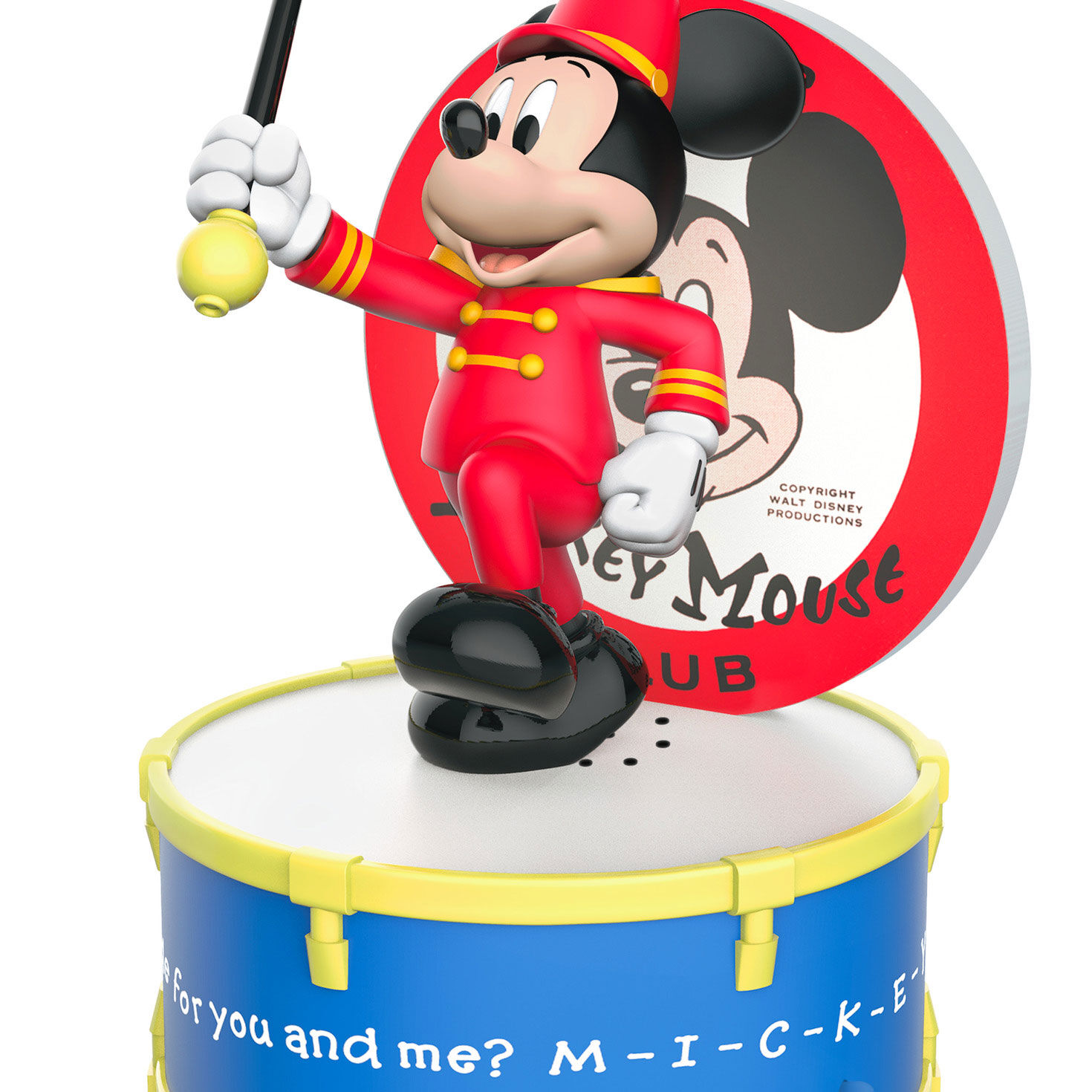 Marching Mickey on Drum Keepsake Ornament closeup view image number 5