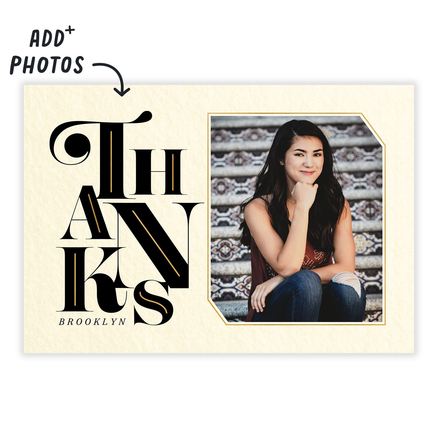 Black and Gold Letters Thank You eCard, , large image number 2