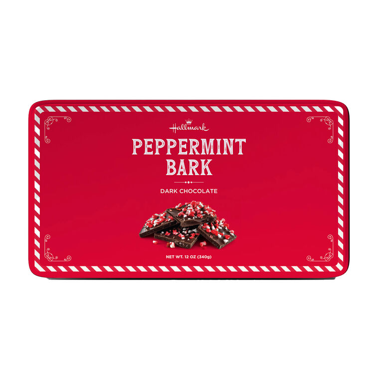 Dark Chocolate Peppermint Bark in Tin, 12 oz.