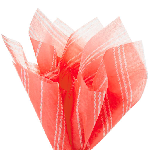 Coral Stripe Tissue Paper, 6 sheets, 