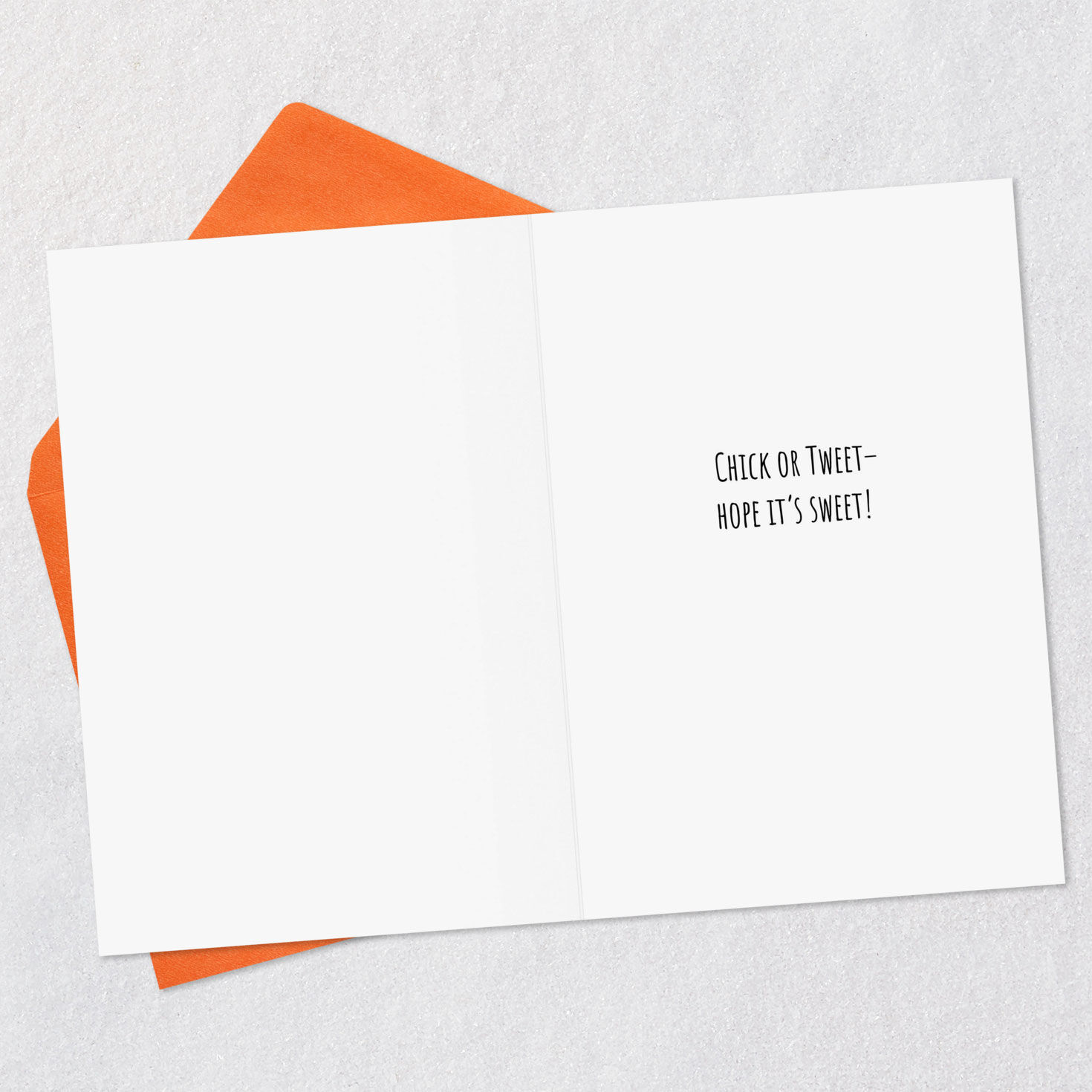 Chick in Witch Hat Funny Halloween Card Open card with envelope image number 3