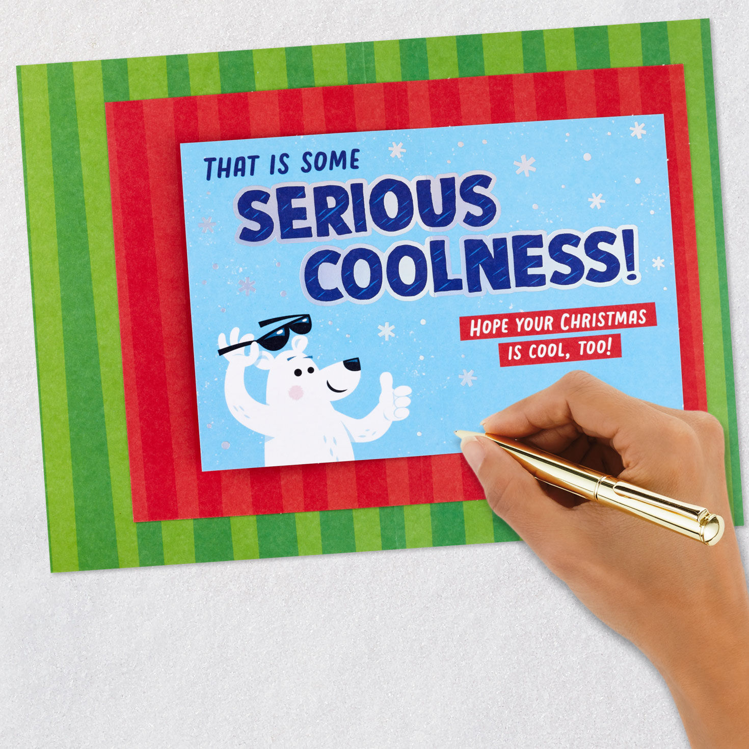 Cool Polar Bear Grandson Christmas Card signing card image number 10