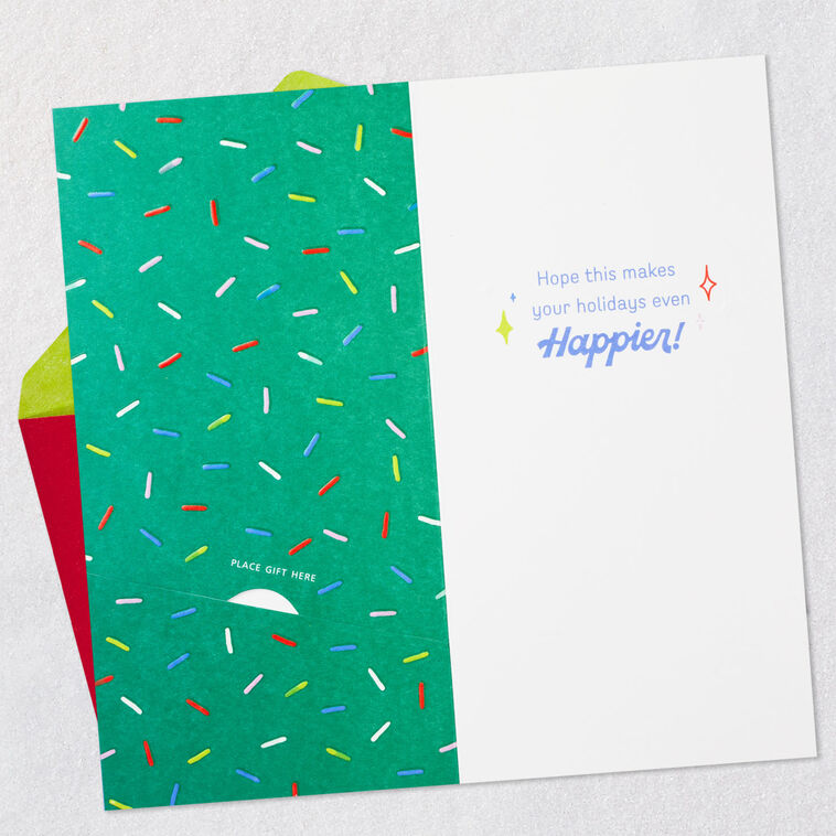 Santa Drinking Boba Tea Christmas Money Holder Open card with envelope image number 4