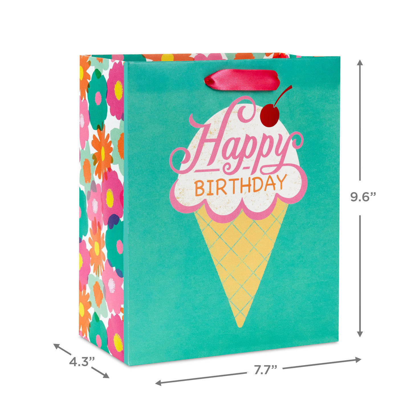 Happy Birthday Ice Cream Medium Gift Bag measurement image number 3