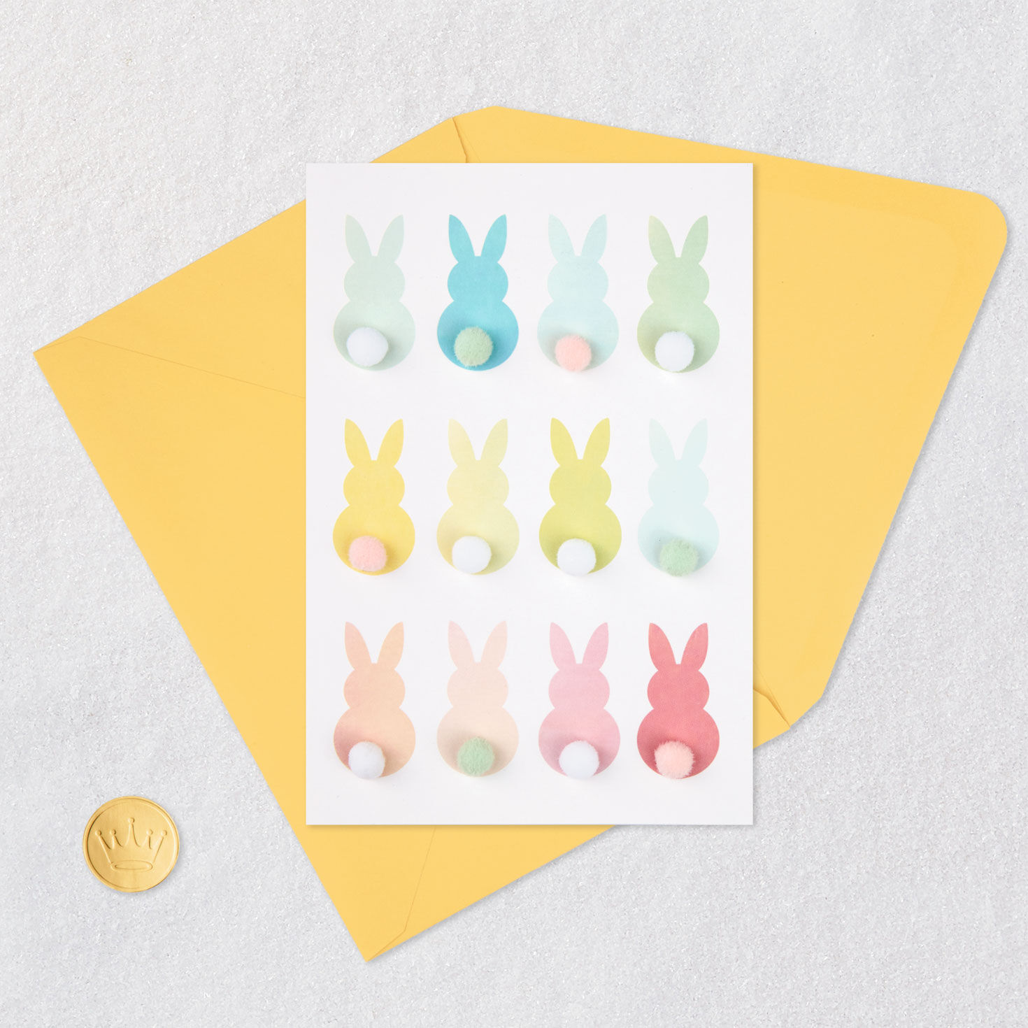 Rainbow Bunnies with Pom Pom Tails Easter Card  image number 5