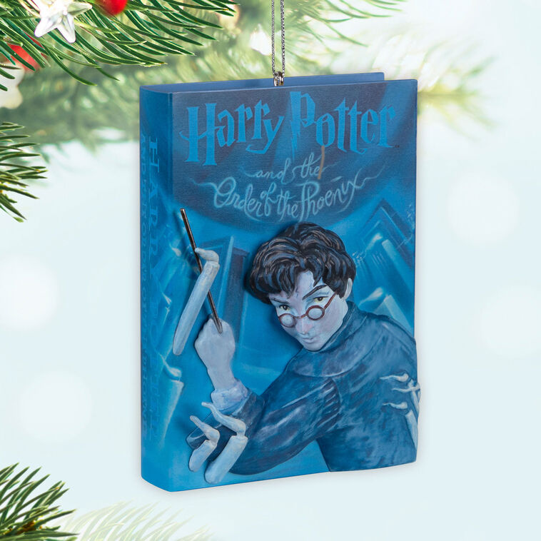 Order of Phoenix Book Keepsake Ornament hanging on tree image number 2