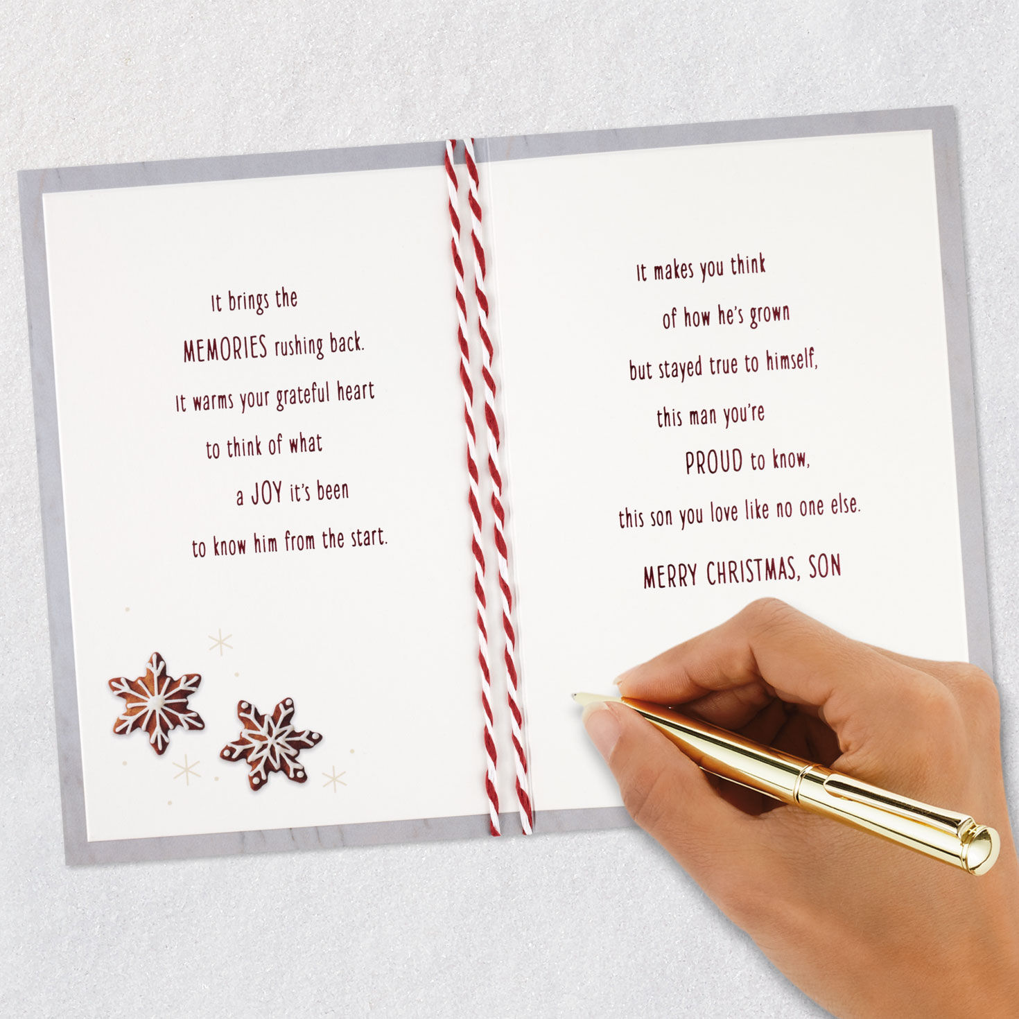 Holiday Cookies Son Christmas Card Signing card image number 8