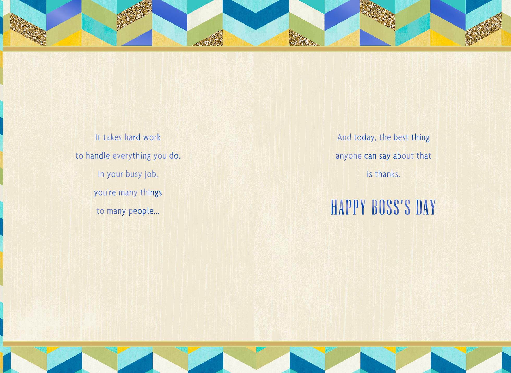 Chevron Pattern You're the Best Boss's Day Card