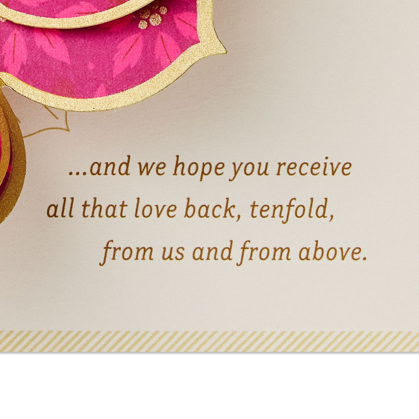Green and Gold With Pink Pop-Up Poinsettia Christmas Card Sentiment image number 4