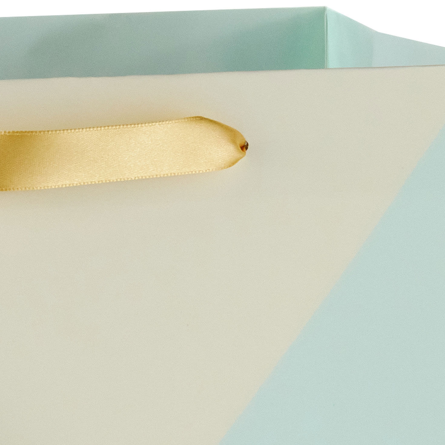 Triangles in Green, Tan and Marbled Large Gift Bag Handle Detail image number 4